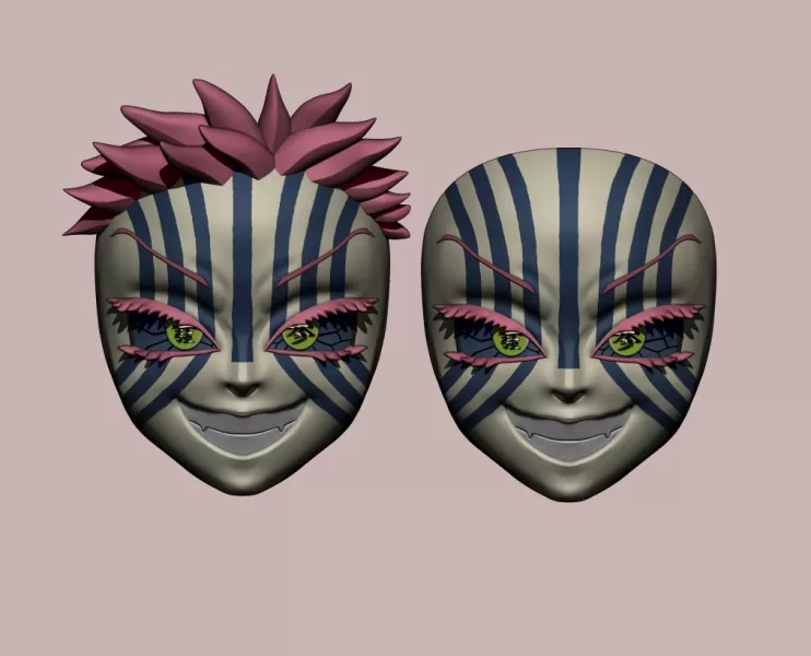 Kimetsu no yaiba akaza mask cosplay demon slayer - Model preview 7