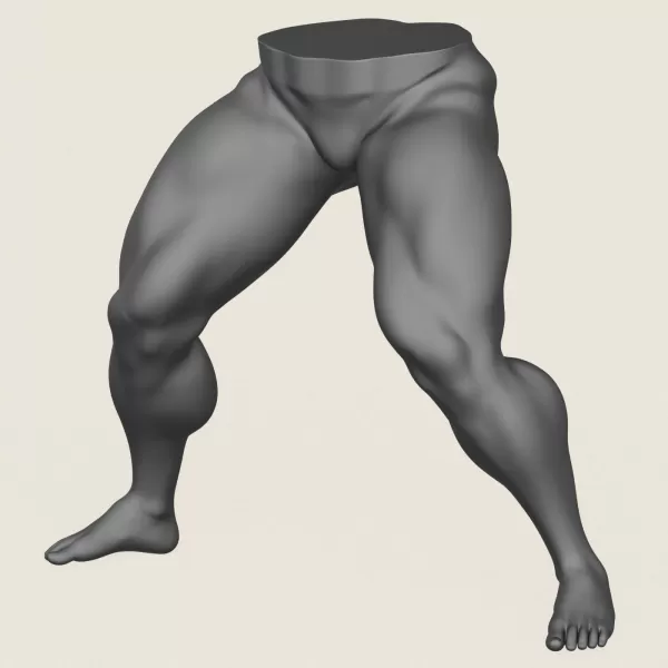 Muscular Man Leg Pose 04 - Model preview 1