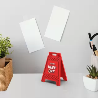 Funny Office Desk Signs, 3D Mini Floor Sign Set, 4 pcs.