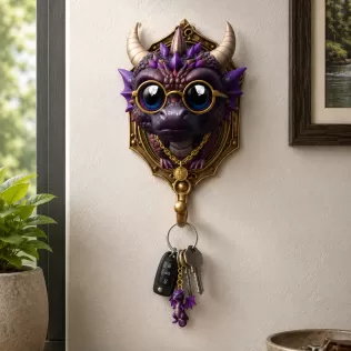 Kawaii Dragon Key Holder STL File for 3D Print - Model thumbnail 2