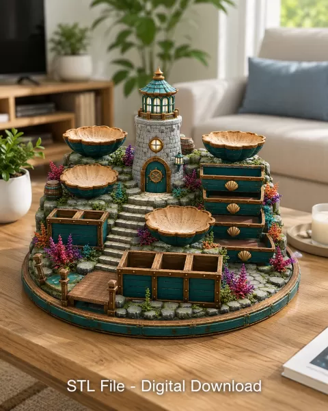 Lighthouse Jewelry Organizer STL File for 3D Print - Model preview 4