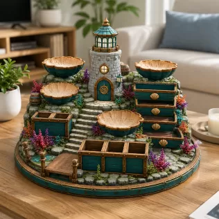 Lighthouse Jewelry Organizer STL File for 3D Print - Model thumbnail 4