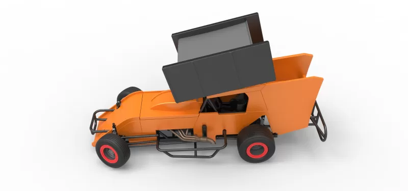Southern Wing Modified Stock car while turning Scale 1:25 - Model preview 10