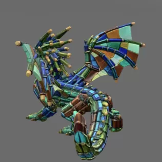 Stained Glass Dragon STL File for 3D Print - Model thumbnail 7