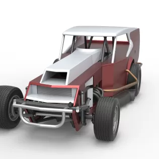 Vintage Dirt Modified stock car Version 5 Scale 1:25 - Model thumbnail 5