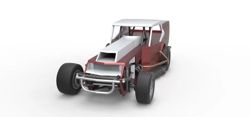 Vintage Dirt Modified stock car Version 5 Scale 1:25 - Model preview 5