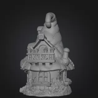 Patchwork Wizard Cottage STL File 3D Print - Model thumbnail 8