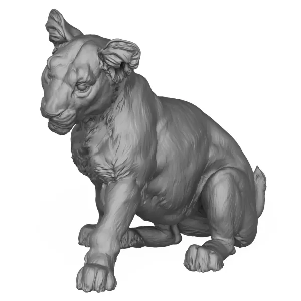 3D Printable Lion Cub - Model preview 5