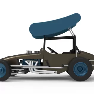 Vintage Winged Supermodified for Dirt while turning V2 1:25 - Model thumbnail 9