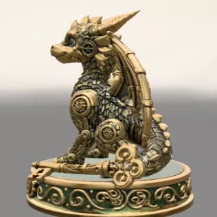 Mechanical Fantasy Dragon STL File for 3D Printing - Model thumbnail 4