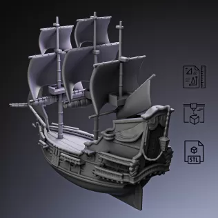 Legendary Pirate Flagship Ship #RoZ - Model thumbnail 8