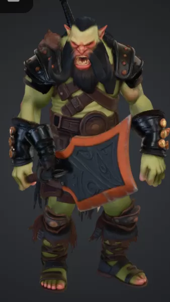 Orc mit grossen zähnen und einem schwert - Model preview 1