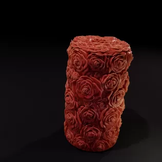Rose Cylinder Candle Mold - 3D Printable Model - Model thumbnail 3
