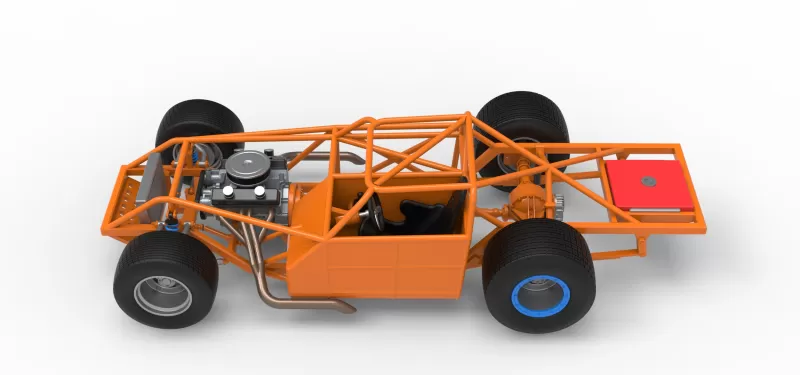 Vintage Dirt late model Race car Base Version 4 Scale 1:25 - Model preview 9