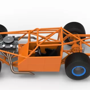 Vintage Dirt late model Race car Base Version 4 Scale 1:25 - Model thumbnail 9