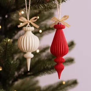 Christmas Ornament Set | 2 pcs Vintage-Retro Style | Elegant - Model thumbnail 5