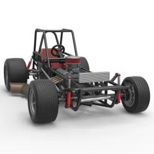 Vintage Dirt Modified stock car Base Version 3 Scale 1:25 - Model thumbnail 21