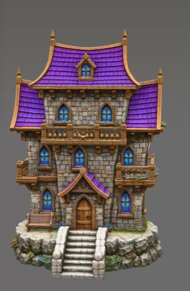 Fantasy Medieval House STL for 3D Printing - Model preview 3