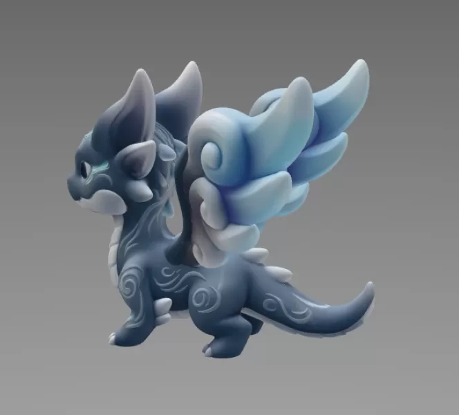Mystic Wind Dragon STL File 3D Printable - Model preview 4