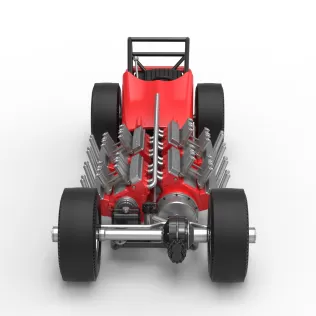 Vintage AWD Dragster Version 2 Scale 1:25 - Model thumbnail 8