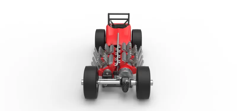 Vintage AWD Dragster Version 2 Scale 1:25 - Model preview 8