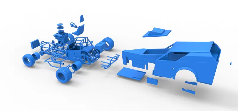 Vintage Dirt Modified stock car Version 7 Scale 1:25 - Model preview 27