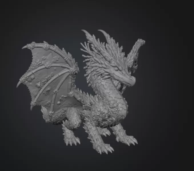 🐉 Coral Reef Dragon STL File for 3D Print - Model preview 14
