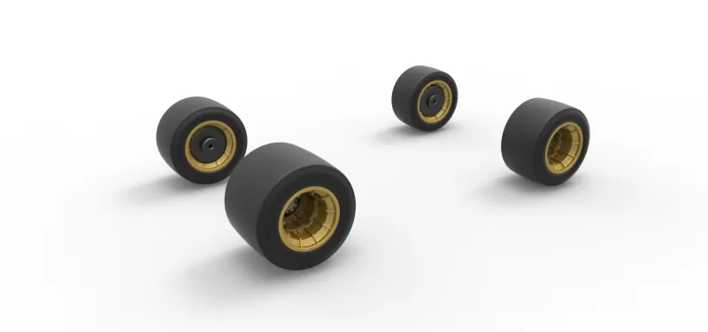 Wheel set of Vintage Asphalt Supermodified stock car 1:25 - Model preview 9