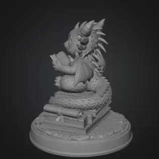 Reading Dragon STL File for 3D Print - Model thumbnail 9