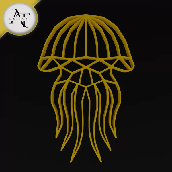 Jellyfish - Geometric - 2D Wall Art Decor - Model preview 1