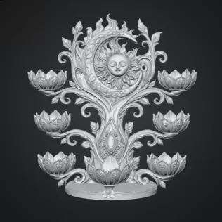 Celestial Sun and Moon Organizer STL File for 3D Print - Model thumbnail 13