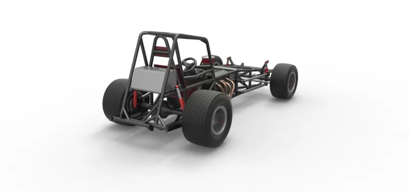 Vintage Dirt Modified stock car Base Version 2 Scale 1:25 - Model preview 18
