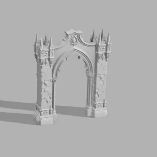 Gothic Arch Gate - Medieval Halloween Decor - Model thumbnail 1