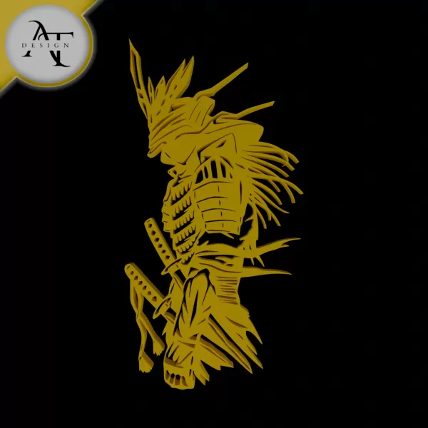 Samurai - Silhouette - 2D Wall Art Decor - Model preview 1