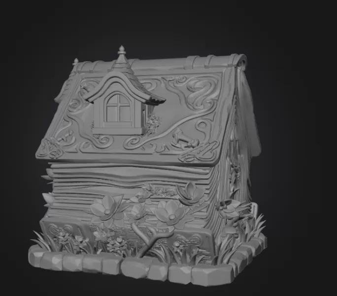 Enchanted Storybook Cottage STL File 3D Printable - Model preview 8