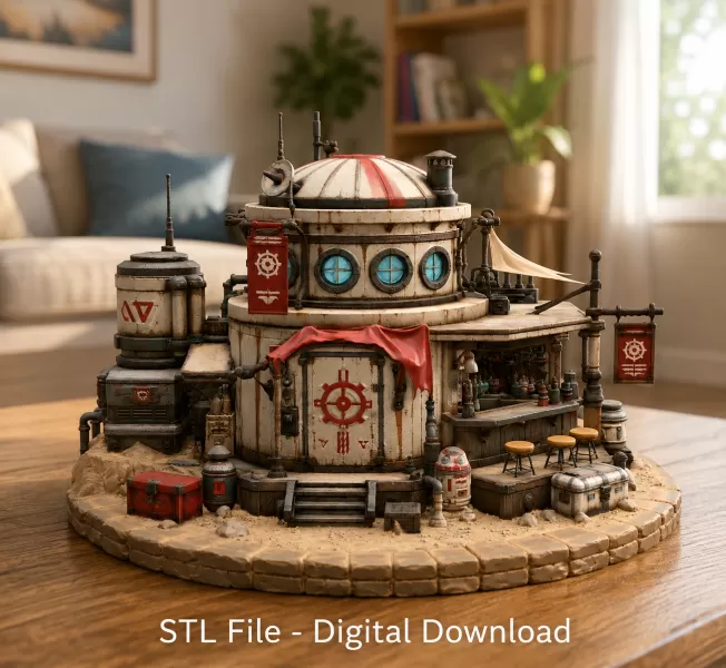 🚀 Desert Outpost Cantina STL File for 3D Print - Model preview 1