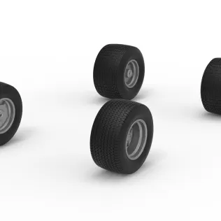 Wheel Set of Vintage Dirt late model Race car Scale 1:25 - Model thumbnail 2