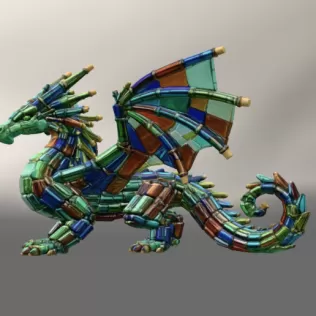 Stained Glass Dragon STL File for 3D Print - Model thumbnail 6