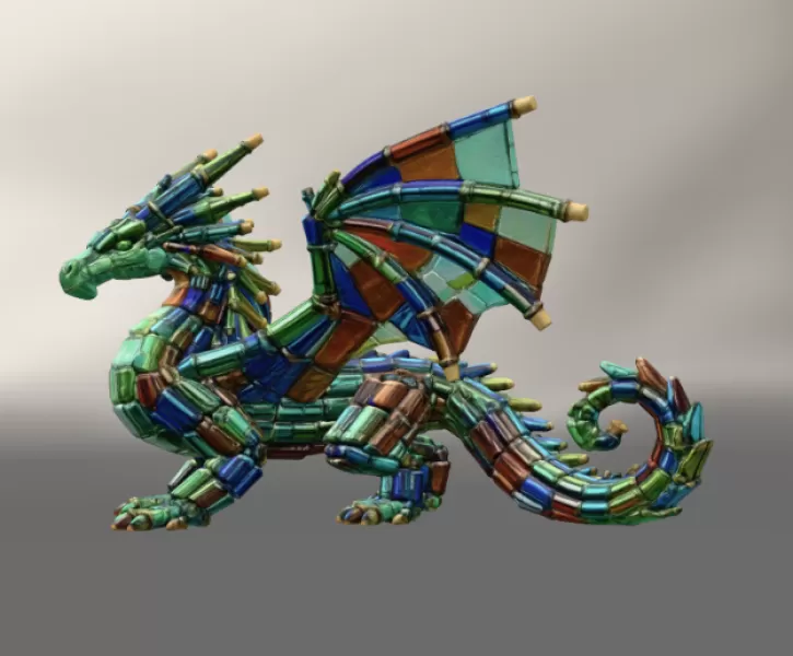 Stained Glass Dragon STL File for 3D Print - Model preview 6
