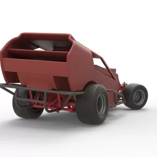 Vintage Dirt Modified stock car Version 4 while turning 1:25 - Model thumbnail 19