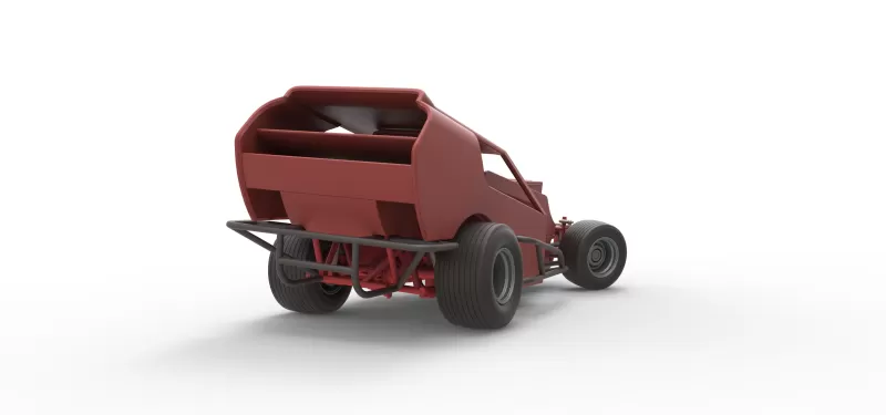 Vintage Dirt Modified stock car Version 4 while turning 1:25 - Model preview 19