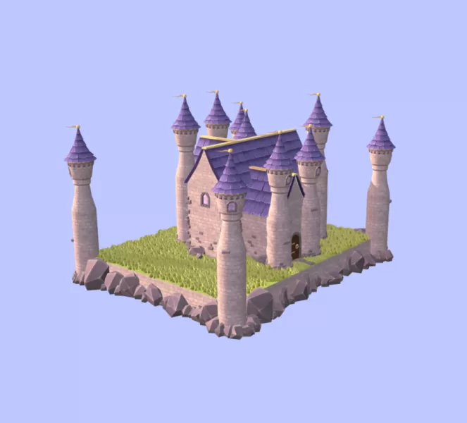 Medieval Fantasy Castle LowPoly - Model preview 2