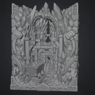 Fantasy Mining Tunnel Book Nook STL File for 3D Print - Model thumbnail 13