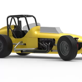 Dirt Silver Crown Champ car while turning Version 2 Scale 1:25 - Model thumbnail 25