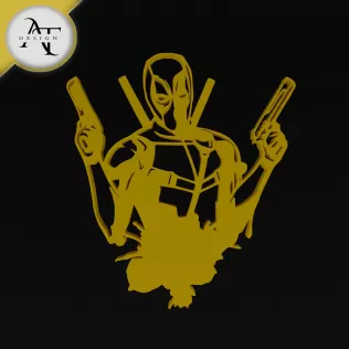 Deadpool - Marvel - Silhouette - 2D Wall - 2D Wall Art Decor