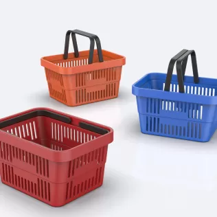 3D Mini Shopping Basket, Organizer Storage Box, Home & Office - Model thumbnail 1