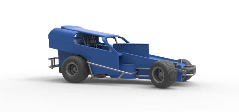 Vintage Dirt Modified stock car Version 2 while turning 1:25 - Model preview 25
