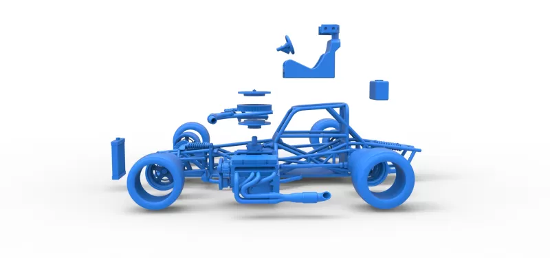 Supermodified front engine race car Base Version 4 Scale 1:25 - Model preview 29