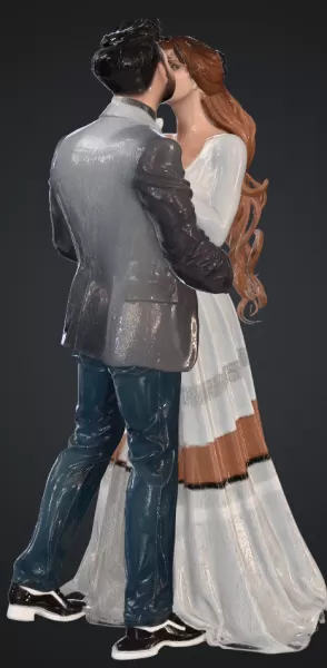 Paar küsst sich - Model preview 3