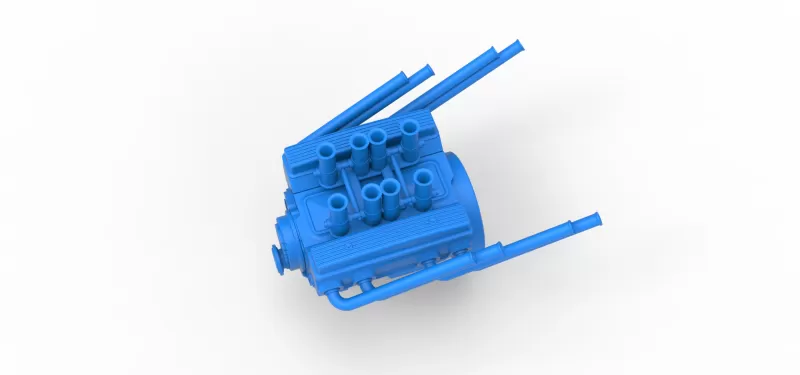 Engine V8 for vintage dragster Version 10 Scale 1:25 - Model preview 2